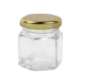 45 ML HEXAGONAL GLASS JAR