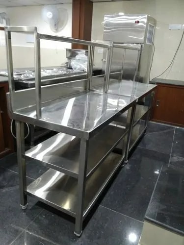 Stainless Steel Working Table with Overhead Shelf