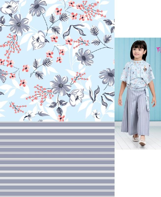 14218 Jute Cotton Digital Print Fabric