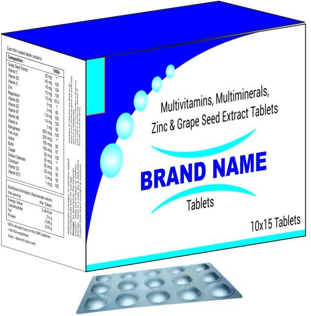 Multivitamin, Multimineral, Zinc & Grape Seed Extract Tablet