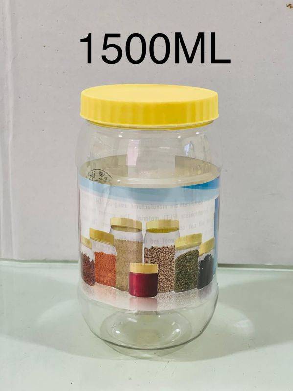 1500ml Yellow Screw Cap PET Jar