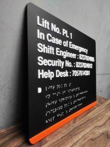 Emergency Contact Braille Signage