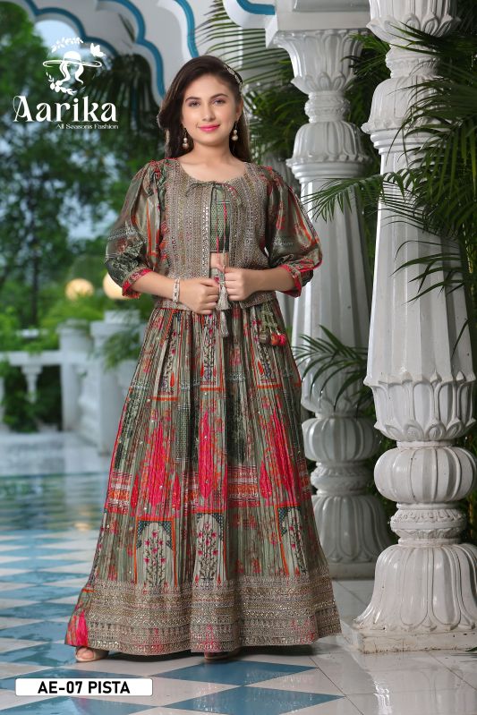 Girls Chiffon Digital Print With Coding Embroidered Lancha Set Manufacturer  Exporter from Noida India