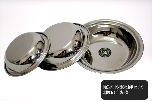 Stainless Steel Dahi Wada Plate