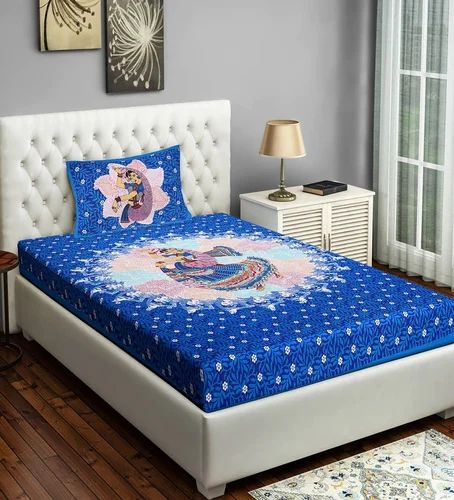 Cotton Printed Single Bed Sheet