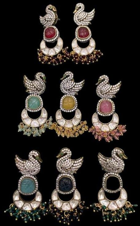 Designer Multicolor Brass Earrings