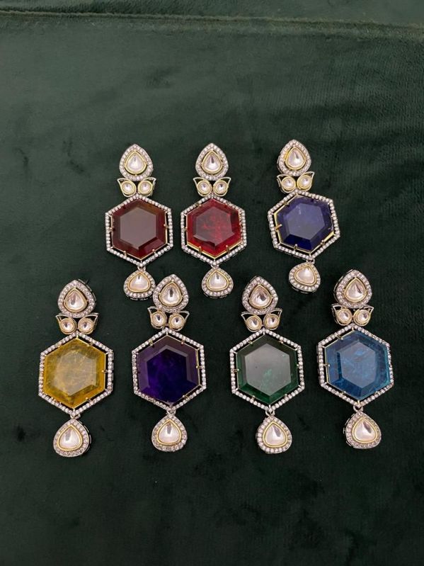 Multicolor Fancy Brass Earrings