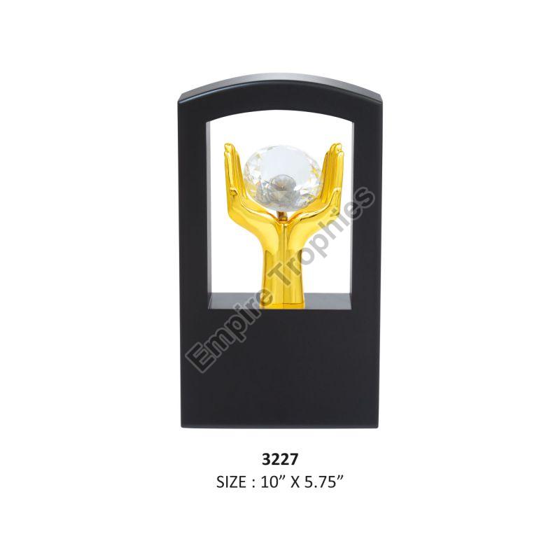 Metal Hand Globe Trophy