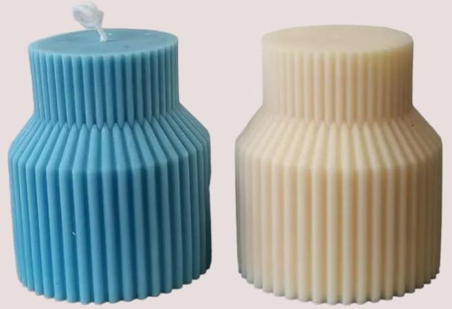 Stripped Pillar Scented Candle