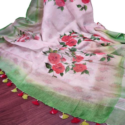 Printed Linen Sarees