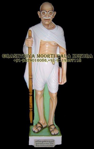 72 Inch Coloured Marble Mahatma Gandhi Statue