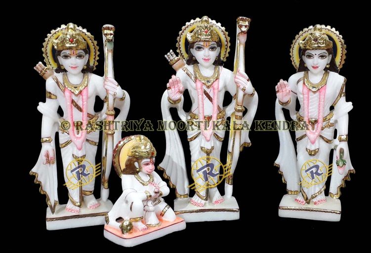 9 Inch Marble Ram Darbar Statue