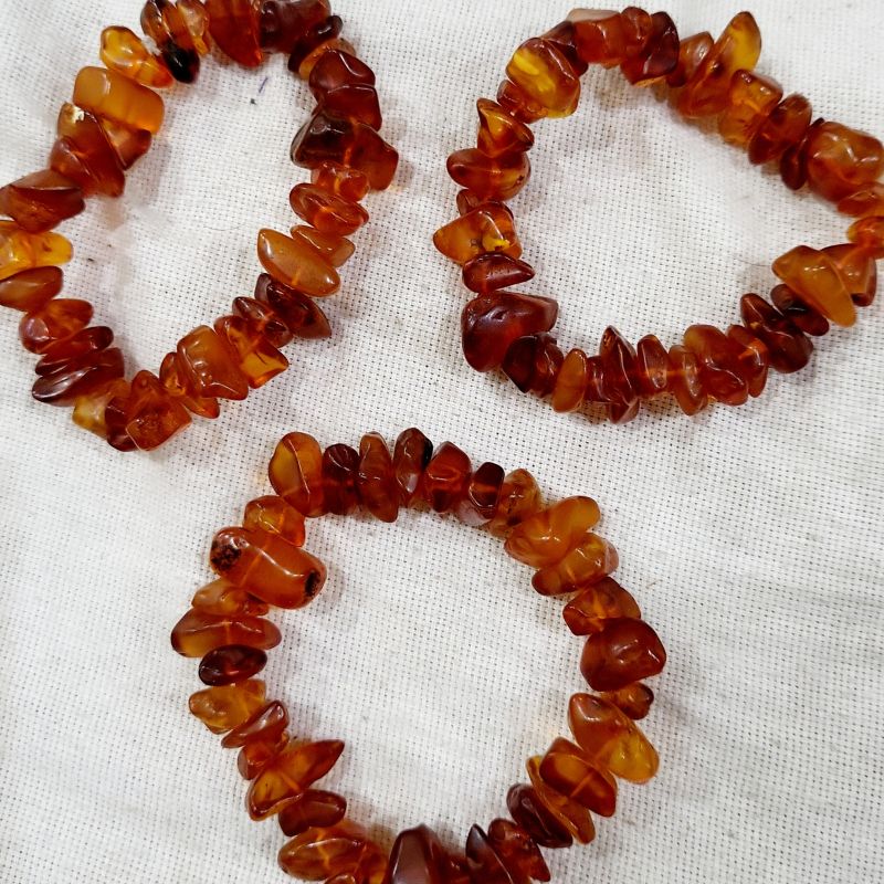 Natural real genuine baltic amber chip bead stone bracelets