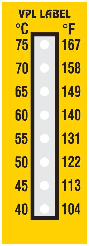 Eight Step Temperature Indicator Label