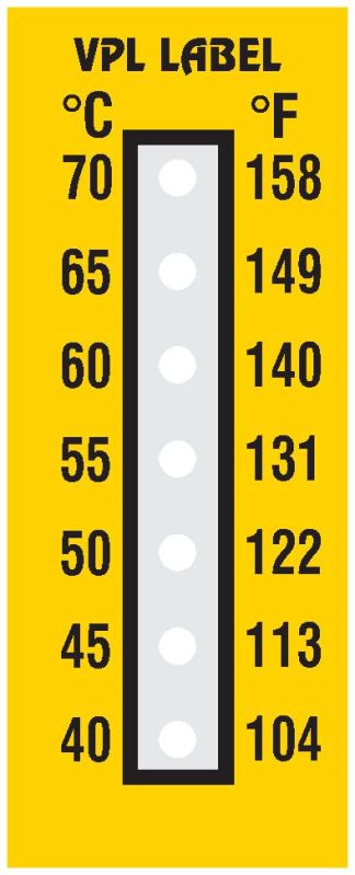 Seven Step Temperature Indicator Label