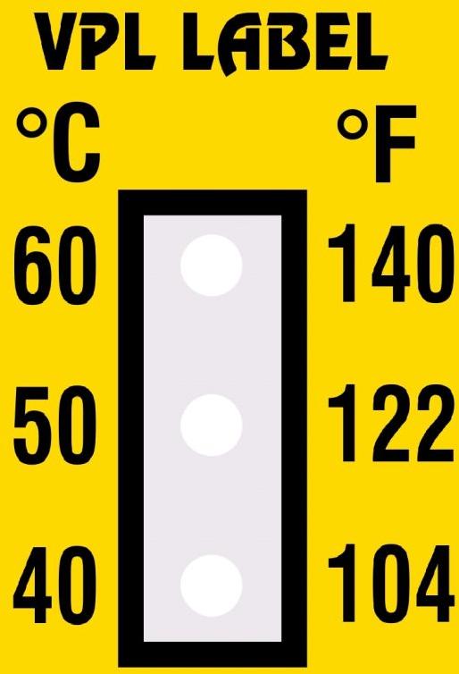 Three Step Temperature Indicator Label