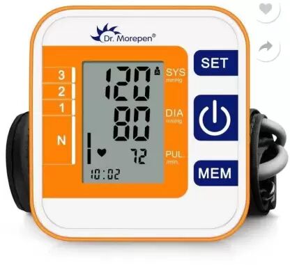 Dr. Morepen BP14 Automatic Blood Pressure Monitor (White/Orange)