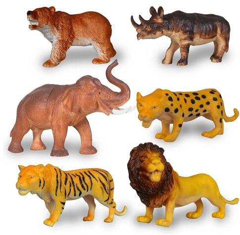 6 Pcs Wild Animal Toy Set