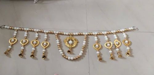 Golden and White Beads Toran