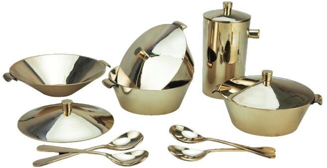 12 Pcs Bronze Utensils Set