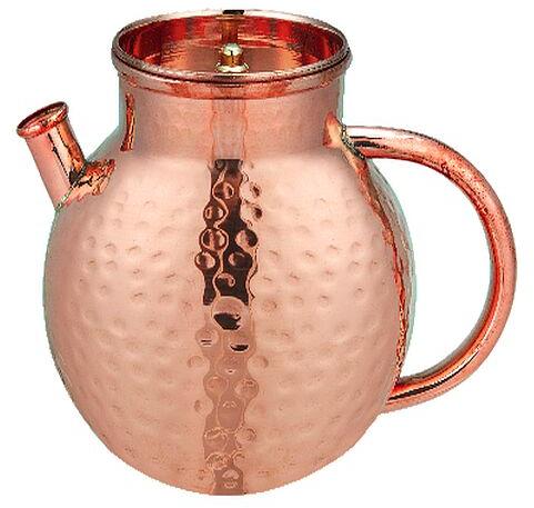 Copper Hammered Jug With Lid