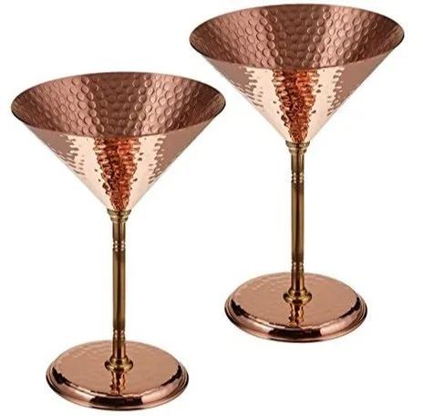 Hammered Copper Martini Glass