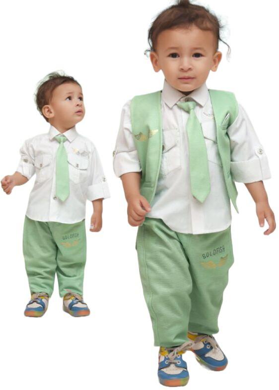 MM779 Green Boys Pant Shirt Jacket Bow Tie Set