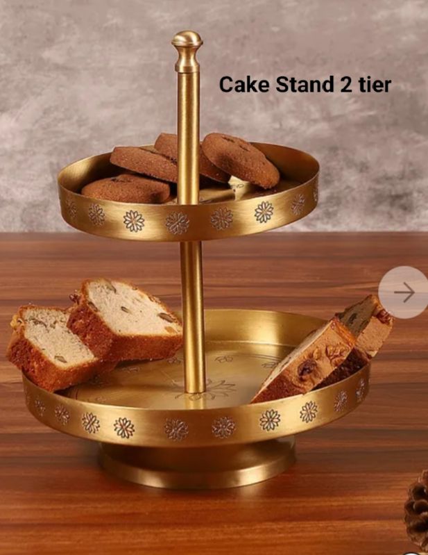 Brass Double Tier Cake Stand