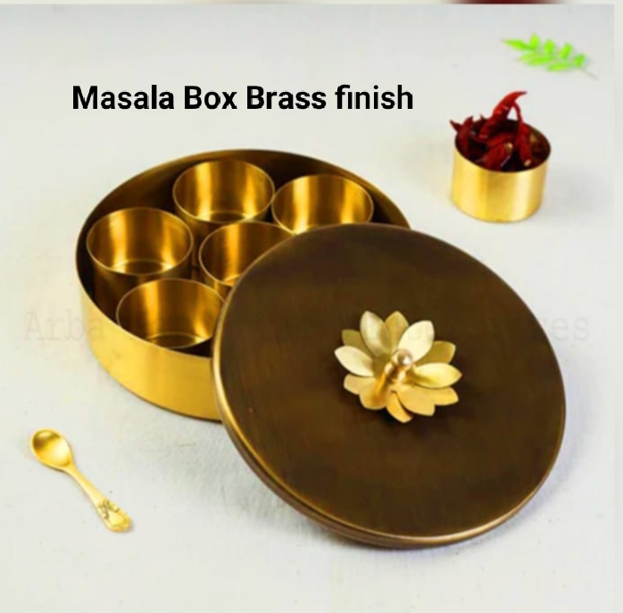 Brass Plain Masala Box