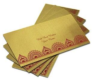 Shagun Envelope on Gold Textured paper(Pack of 10) SEGOLD 006