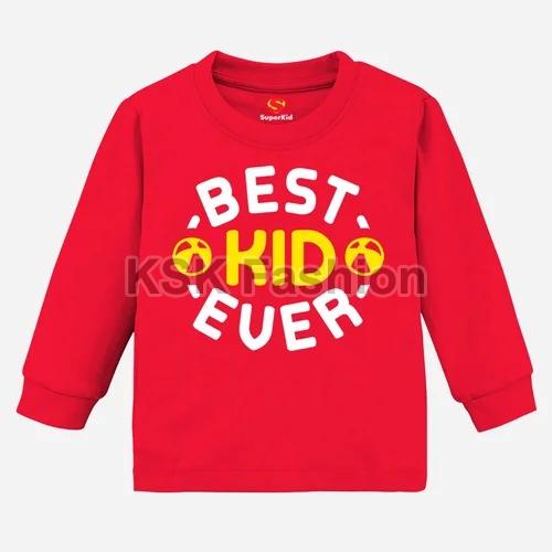 Casual Wear Printed Kids Full Sleeves T Shirt