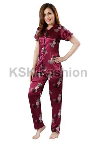 Ladies Silk Night Suit Set