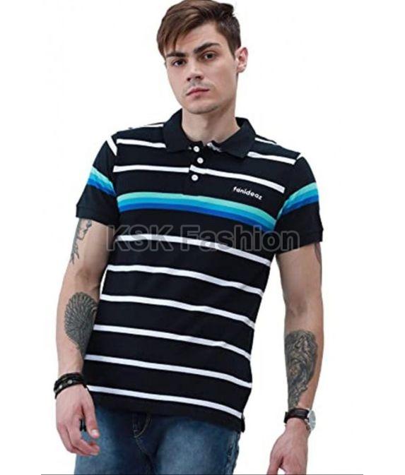 Mens Striped Polo T-Shirt