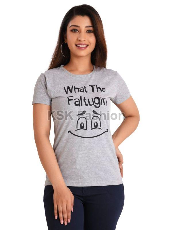 Womens Cotton Round Neck T-Shirt