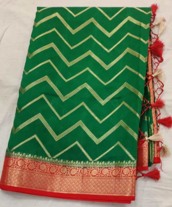 Dark Green Matka Silk Saree