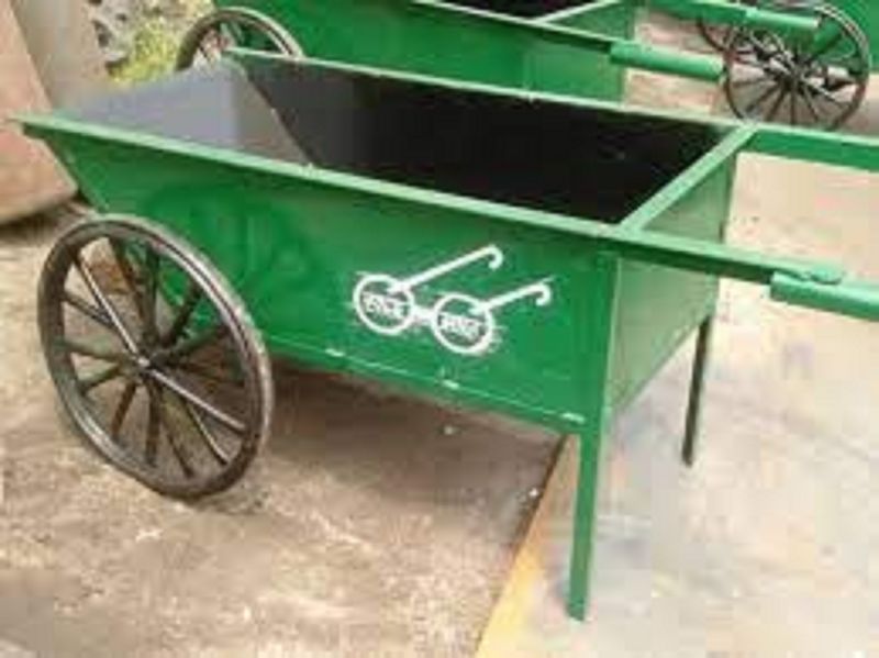 Cast Iron Green Wheelbarrow