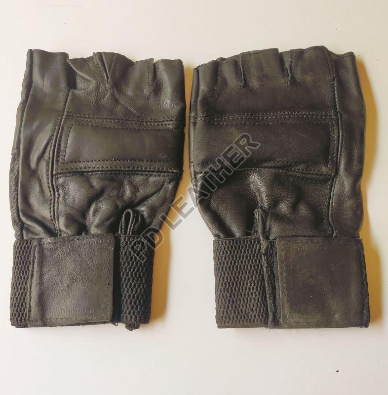 Mens Pure Leather Gym Gloves
