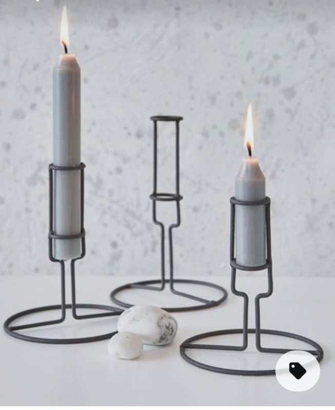 AL2065 Grey Iron Candle Holder