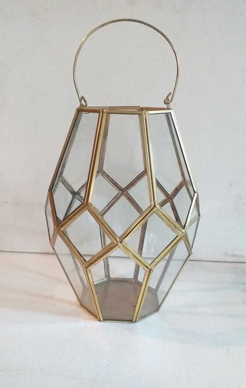 AL2075 Golden Glass Lantern