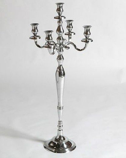 AL2082 Silver 5 Arms Candle Holder