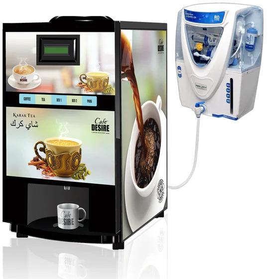 Direct Water Inlet 4 Lane Coffee Tea Vending Machine