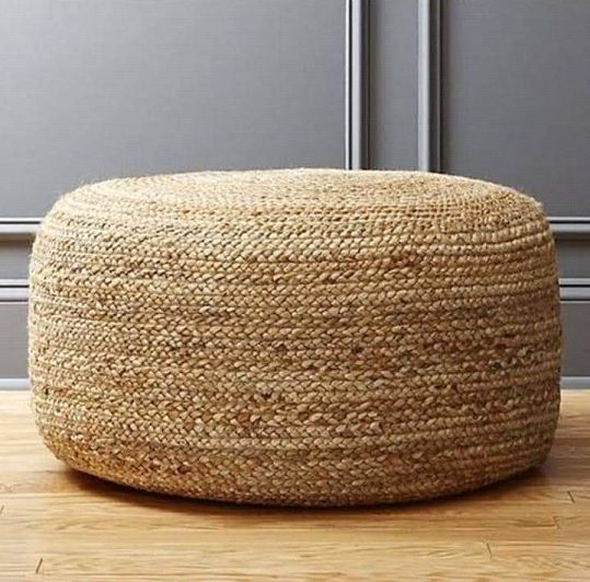 Braided Jute Pouf