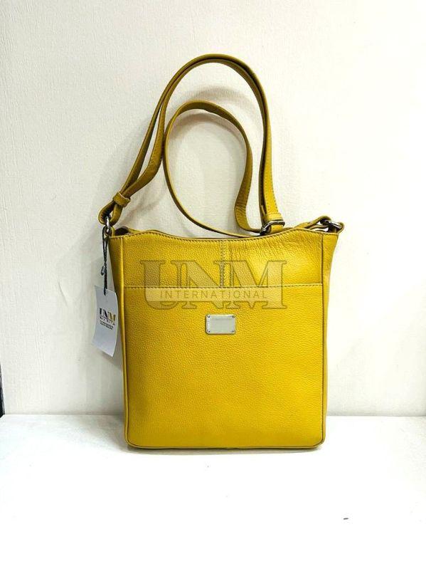 Yellow Leather Cross Body Bag