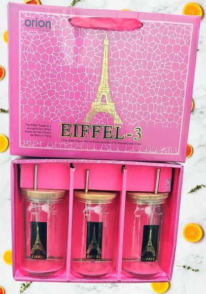 Eiffel 3 Piece Glass Sipper Set