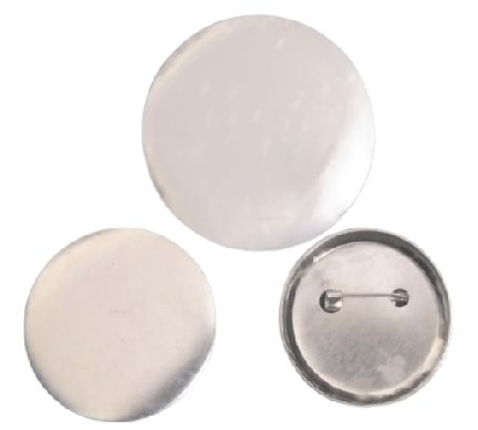 44mm White Metal Round Promotional Button Badge