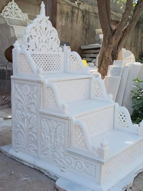 White Carved Masjid Membrane Marble Handicrafts