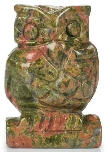 Unakite Carved Owl