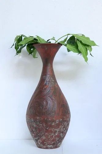 Antique Brown Iron Flower Vase