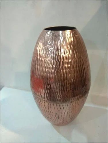 Hammered Iron Flower Vase