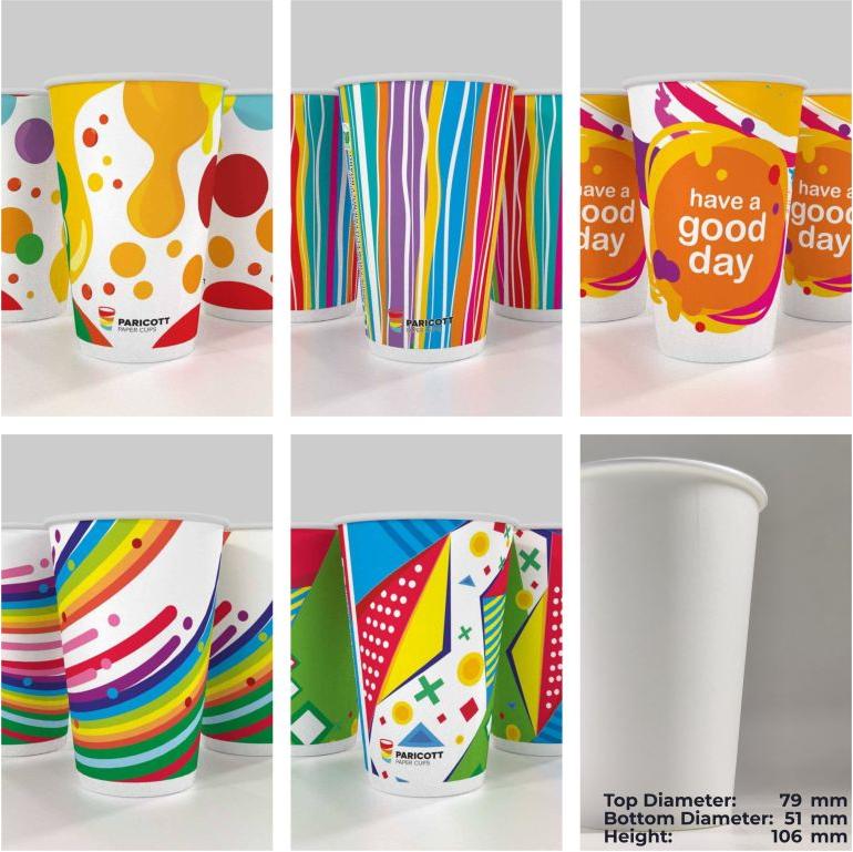 300ml Paricott Printed Paper Glass